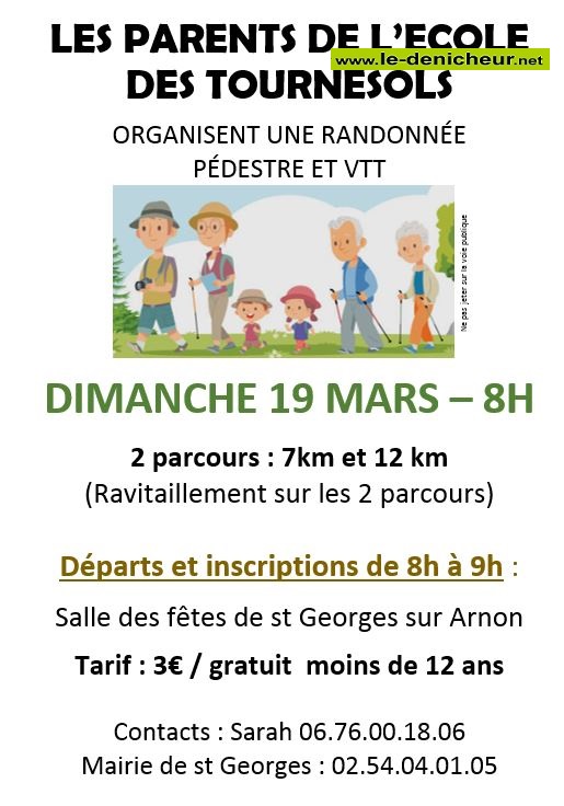 o19 - DIM 19 mars - ST-GEORGES /Arnon - Randonnée pédestre et VTT  0015226