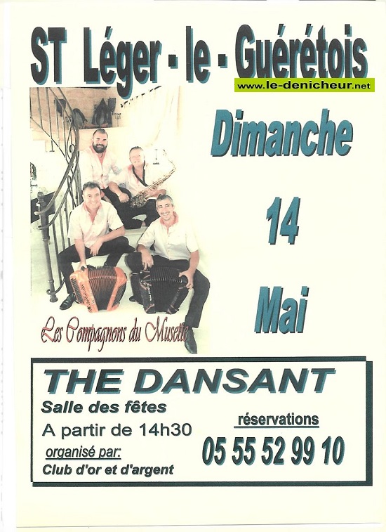q14 - DIM 14 mai - ST-LEGER LE GUERETOIS - Thé dansant avec Les Compagnons du Musette 0015416