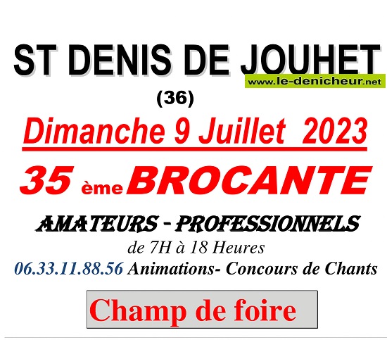 s09 - DIM 09 juillet - ST-DENIS DE JOUHET - Brocante . 0015605