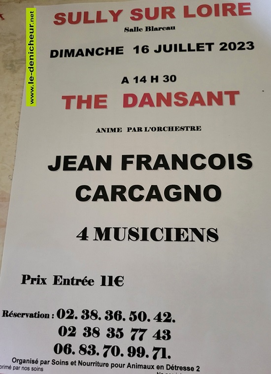 s16 - DIM 16 juillet - SULLY /Loire - Thé dansant avec Jean-François Carcagno 0015627