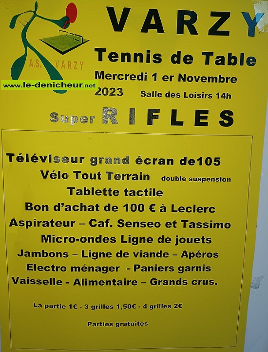 w01 - MER 01 novembre - VARZY - Loto du tennis de table 0015764