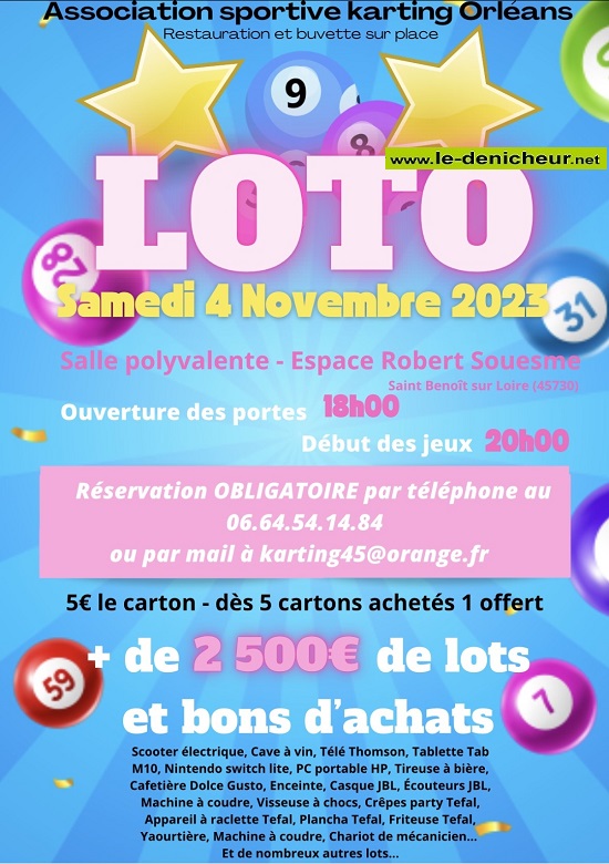 w04 - SAM 04 novembre - ST-BENOIT /Loire - Loto de l'A.S.K.O. 0015767