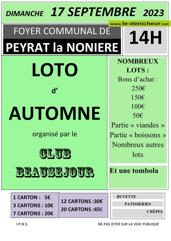 u17 - DIM 17 septembre - PEYRAT LE NONIERE - Loto du club Beausejour ° 001_2353