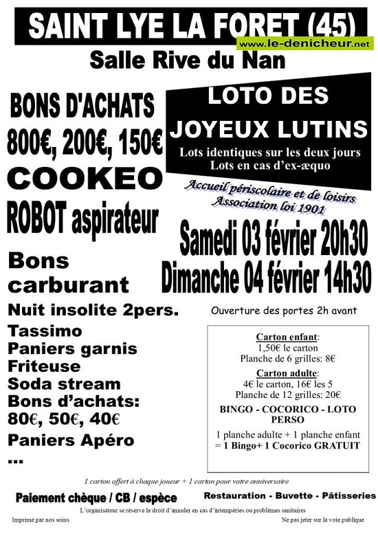 b04 - DIM 04 février - ST-LYE LA FORÊT - Loto des Joyeux Lutins .° 001_4194
