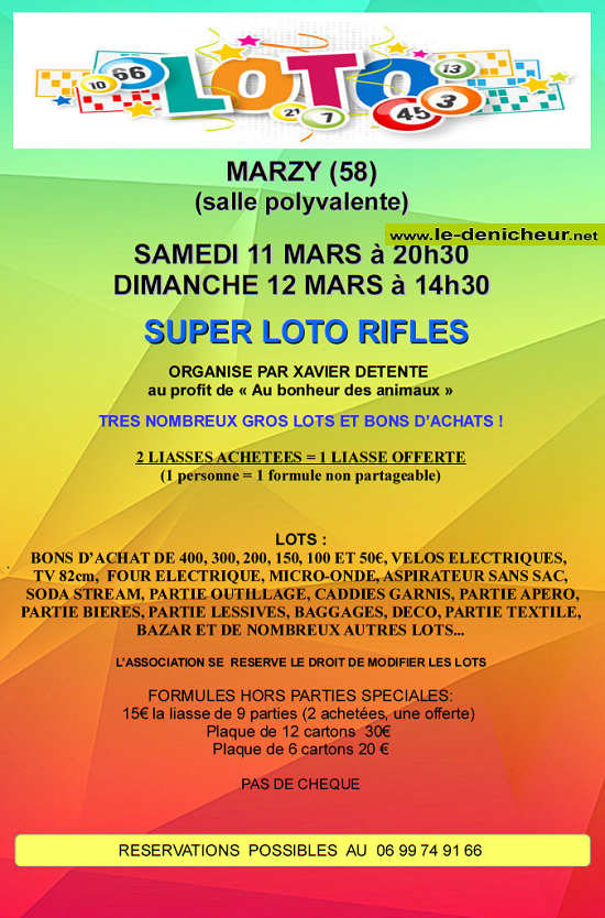 o11 - SAM 11 mars - MARZY - Loto d'Au Bonheur des Animaux */ 001_5824