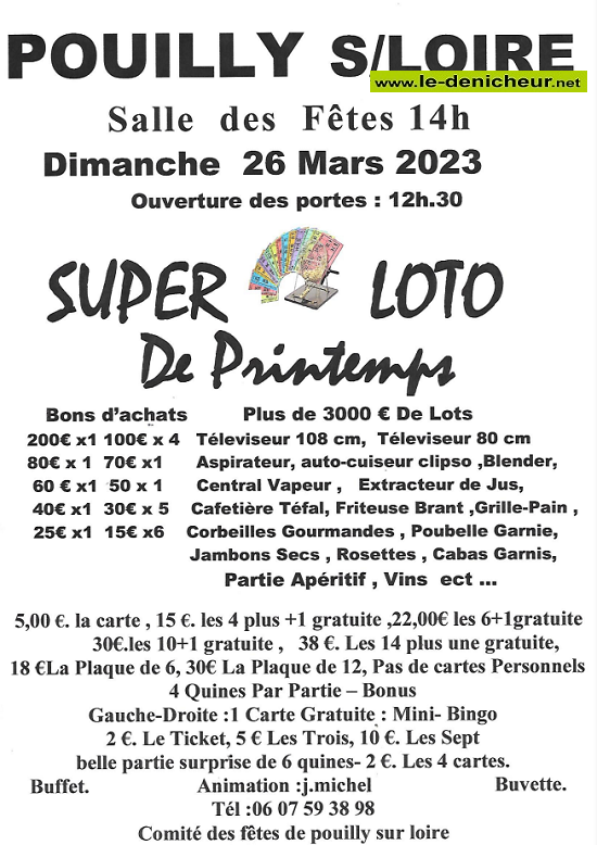 o26 - DIM 26 mars - POUILLY /Loire - Loto du comité des fêtes */ 001_5827