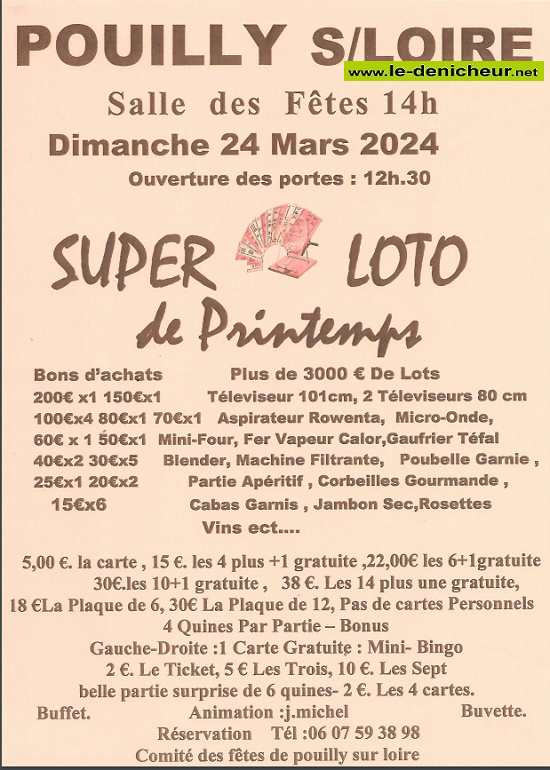 c24 - DIM 24 mars - POUILLY /Loire - Loto du comité des fêtes.. * 001_5855