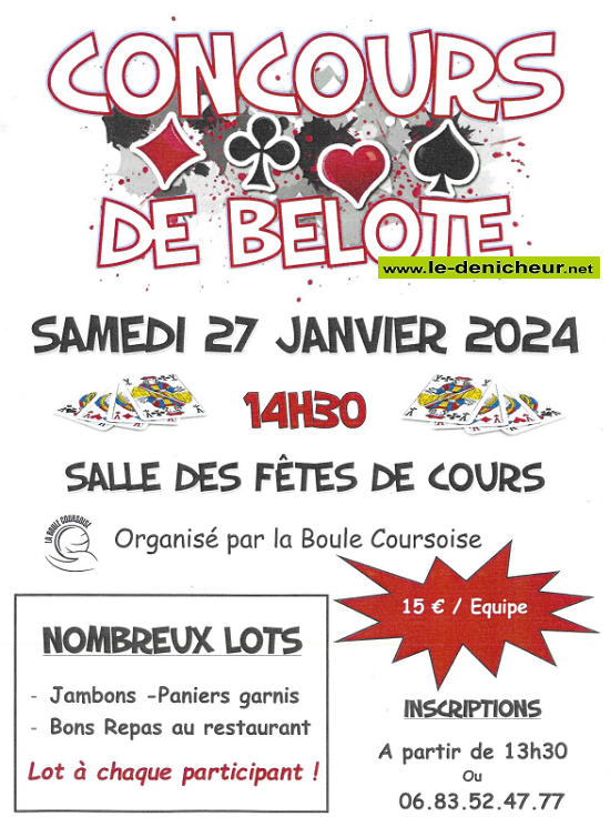 a27 - SAM 27 janvier - COURS - Concours de belote * 002585