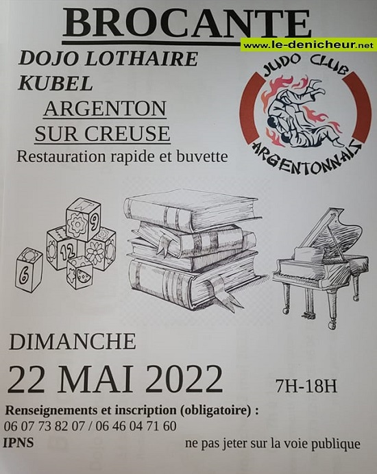 e22 - DIM 22 mai - ARGENTON /Creuse - Brocante du Judo . 002_22