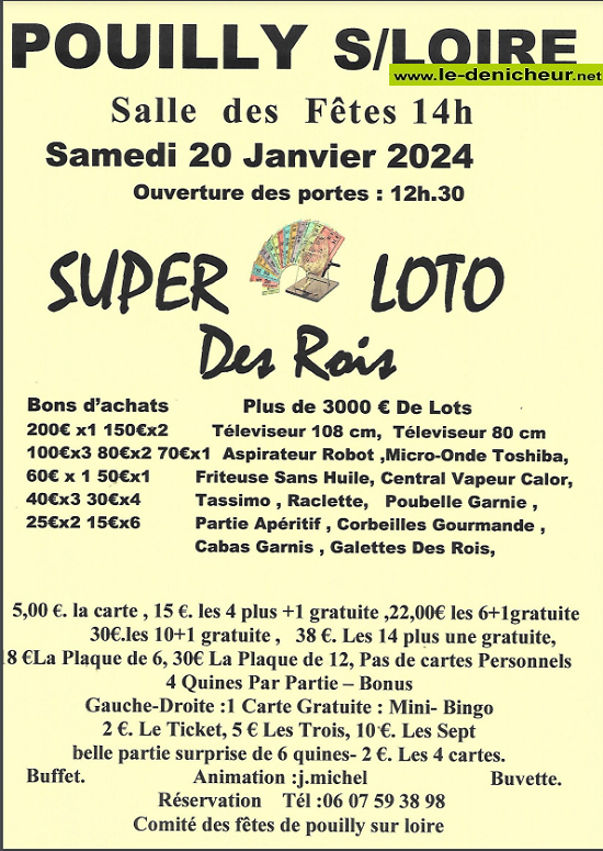 a20 - SAM 20 janvier - POUILLY /Loire - Loto  du comité des fêtes ° 00_5810
