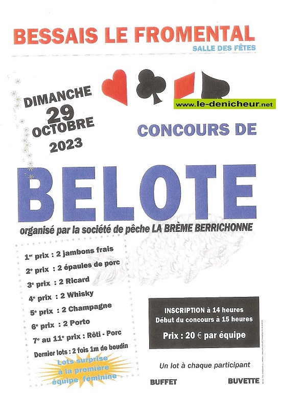 v29 - DIM 29 octobre - BESSAIS LE FROMENTAL - Concours de belote _ _ 01-110
