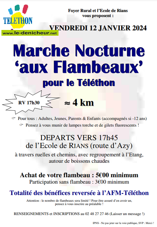 a12 - VEN 12 janvier - RIANS - Marche nocturne "aux flambeaux" ° 01-12_23