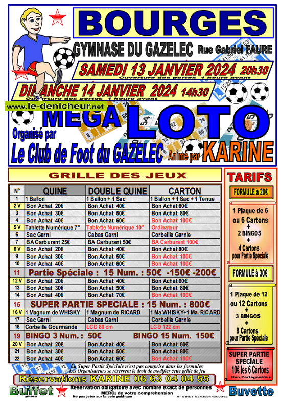 a13 - SAM 13 janvier - BOURGES - Loto  du Foot du Gazelec * 01-14_13