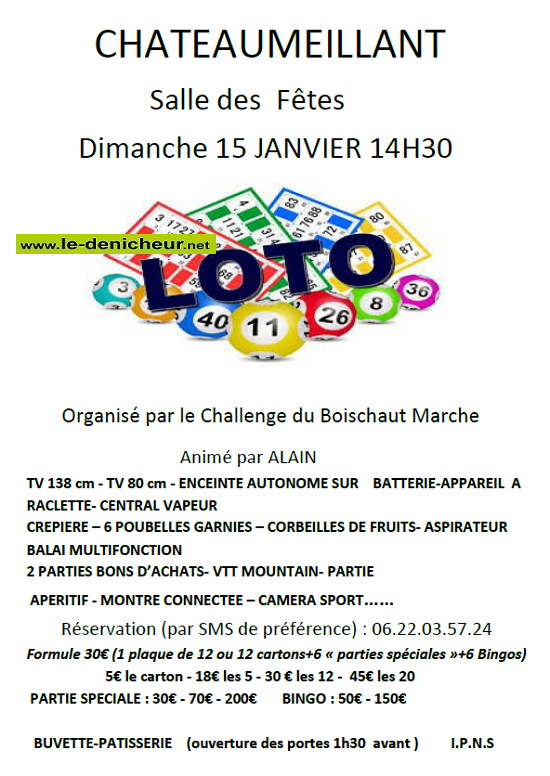 m15 - DIM 15 janvier - CHATEAUMEILLANT (18) - Loto du Challenge Boischaut Marche */ 01-15_13