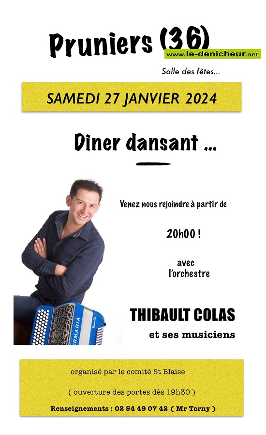 a27 - SAM 27 janvier - PRUNIERS - Dîner dansant avec Thibault Colas . 01-27_57