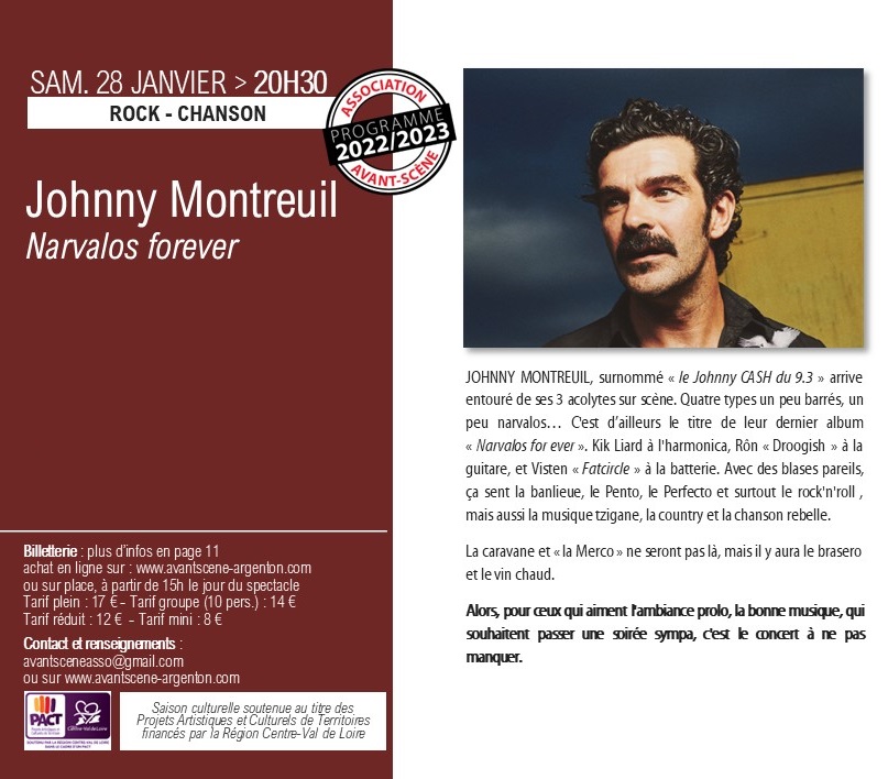 m28 - SAM 28 janvier - ARGENTON /Creuse - Johnny Montreuil [Rock - Chanson] 01-28_22