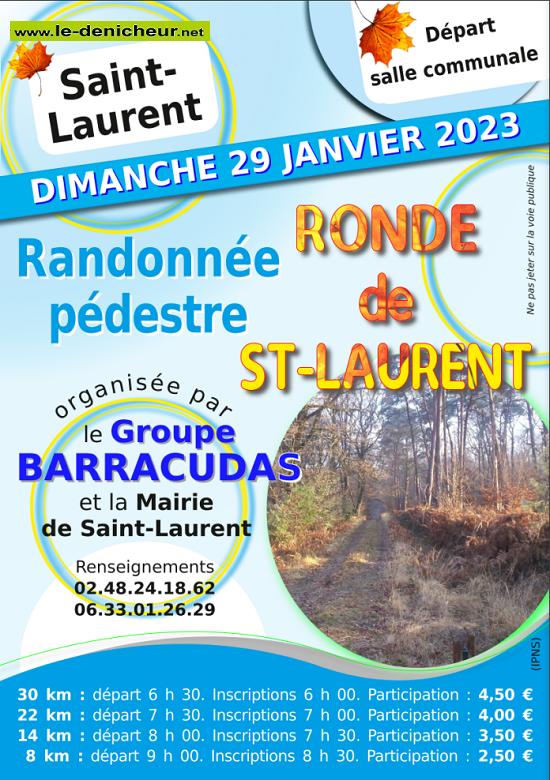 m29 - DIM 29 janvier - ST-LAURENT - Randonnée pédestre des Barracudas */ 01-2911