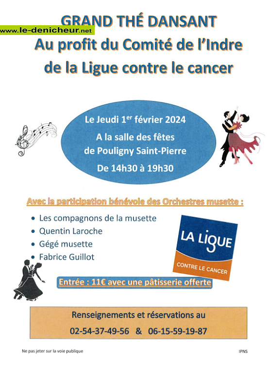 b01 - JEU 01 février - POULIGNY St-Pierre - Thé dansant au profit de la Ligue contre le cancer ° 02-01_25