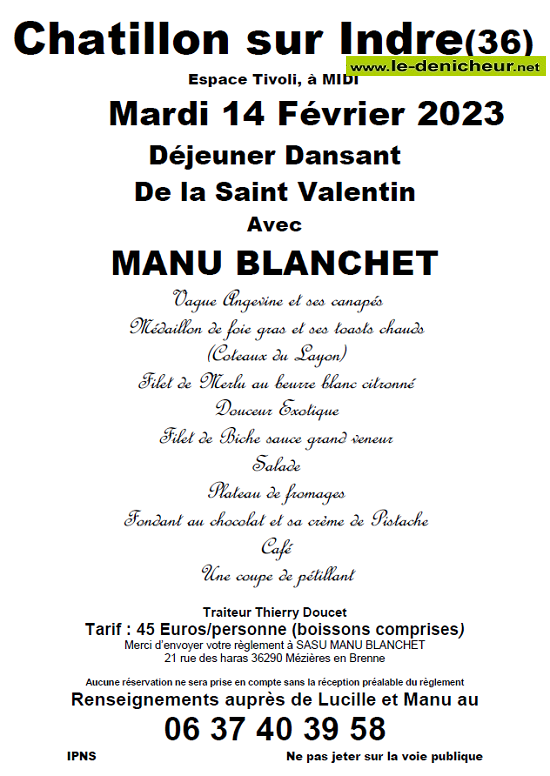 n14 - MAR 14 février - CHATILLON /Indre - Déjeuner dansant avec Manu Blanchet */ 02-14_13