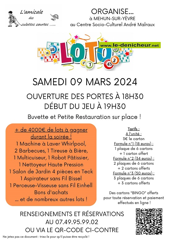 c09 - SAM 09 mars - MEHUN /Yèvre - Loto de l'Amicale des Culottes Courtes / 03-09_36