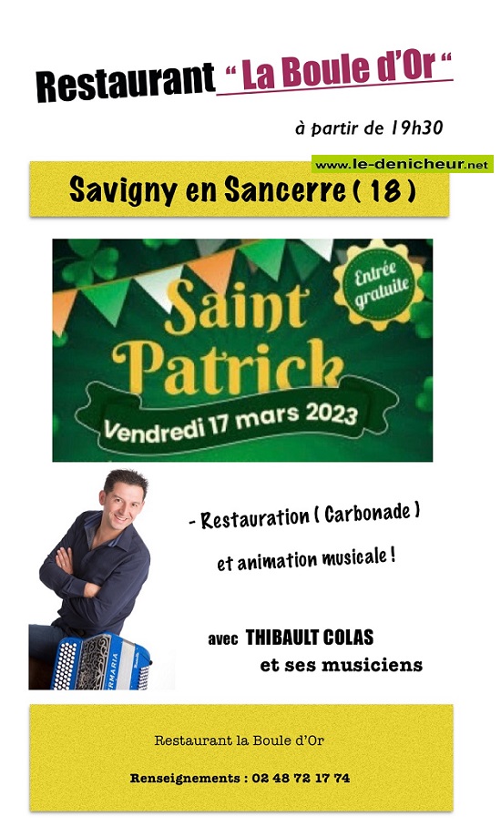 o17 - VEN 17 mars - SAVIGNY en Sancerre - St-Patrick avec Thibault Colas 03-1710