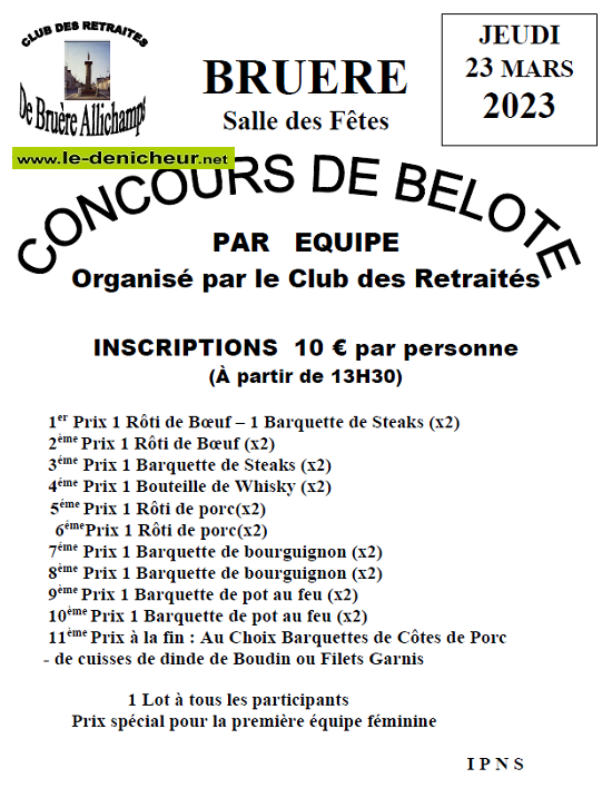 o23 - JEU 23 mars - BRUERE-ALLICHAMPS - Concours de belote */ 03-23_27