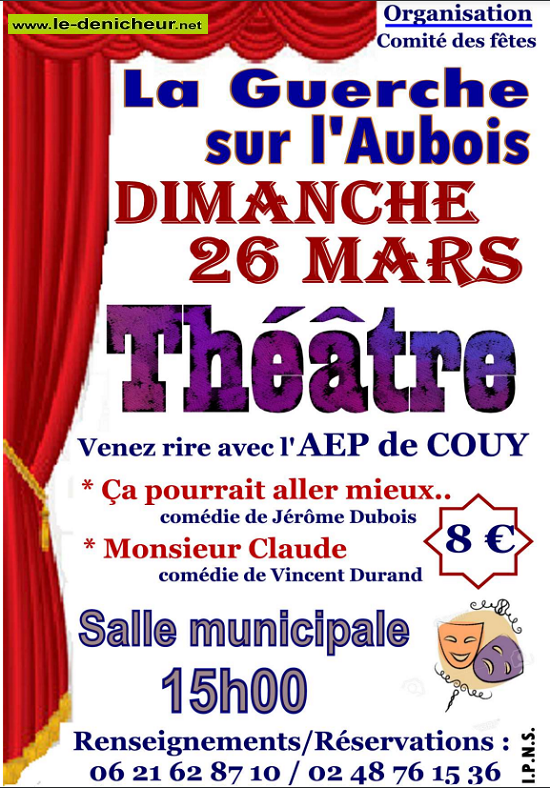 o26 - DIM 26 mars - LA GUERCHE /l'Aubois - Après-midi théâtre */ 03-26_22