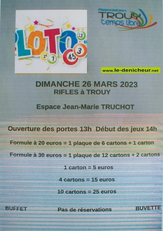 o26 - DIM 26 mars - TROUY - Loto de Trouy Temps Libre */ 03-26_29