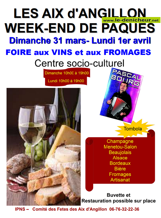 c30 - Les 31/03 et 1er avril - LES AIX D'ANGILLON - Foire aux vins  et aux fromages ° 04-01_24