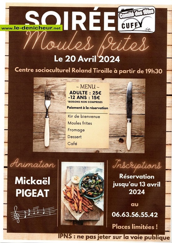 d20 - SAM 20 avril - CUFFY - Soirée moules frites avec Mickaël Pigeat . 04-12_28