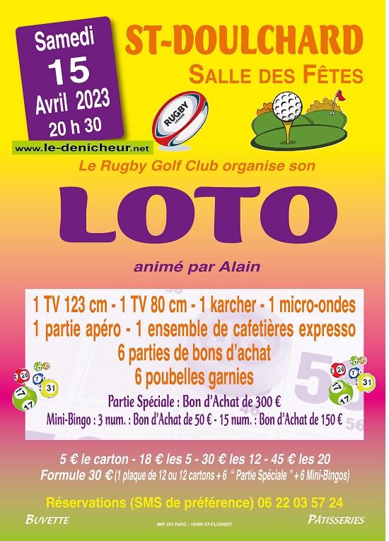 p15 - SAM 15 avril - ST-DOULCHARD - Loto du Rugby Golf Club */ 04-15_19