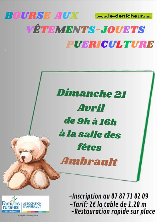 d21 - DIM 21 avril - AMBRAULT - Bourse aux vêtements, jouets, puériculture ° 04-21_24