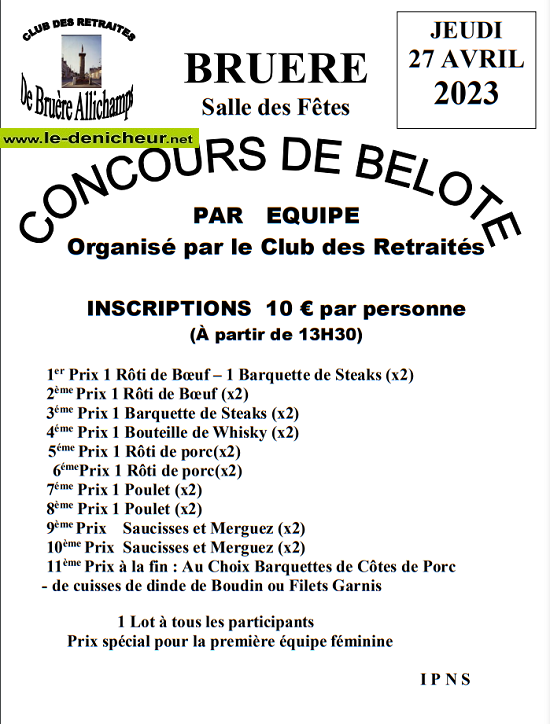 p27 - JEU 27 avril - BRUERE-ALLICHAMPS - Concours de belote du Club des Retraités 04-27_24