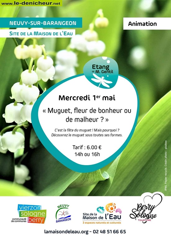 e01 - MER 01 Mai - NEUVY /Barangeon - Muguet, fleur de bonheur ou de ...