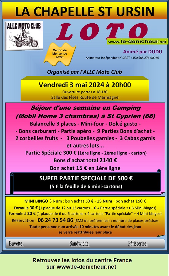 e03 - VEN 03 mai - LA CHAPELLE ST-URSIN - Loto d'ALLC Moto Club * 05-03_21