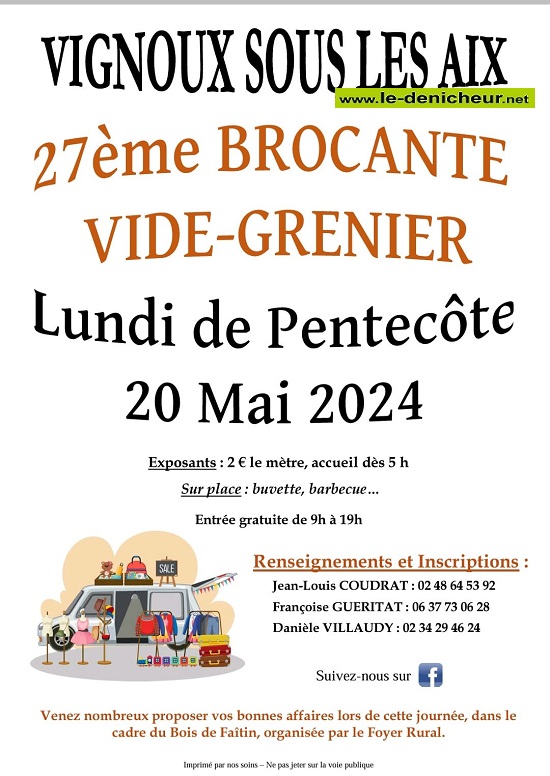 e20 - LUN 20 mai - VIGNOUX sous les Aix - Brocante du foyer rural ° 05-20_30