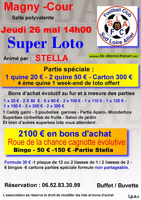 e26 - JEU 26 mai - MAGNY-COURS - Loto du Foot Sud Loire Allier */ 05-26_29
