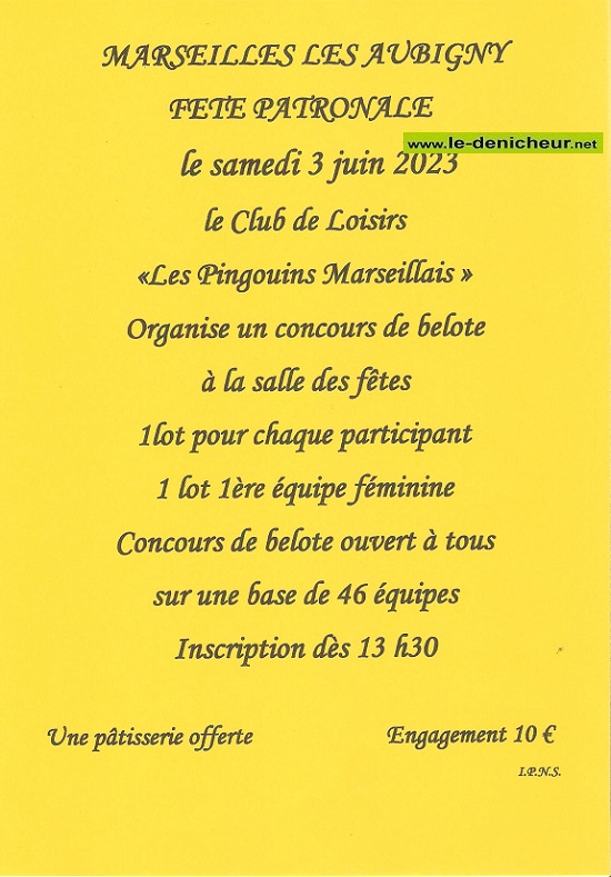 r03 - SAM 03 juin - MARSEILLES LES Aubigny - Concours de belote * 06-03_15