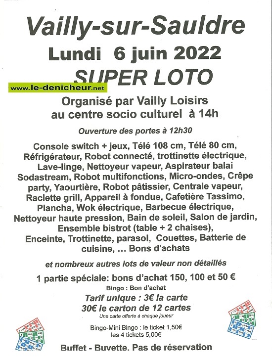 f06 - LUN 06 juin - VAILLY /Sauldre - Loto de Vailly Loisirs */ 06-06_20