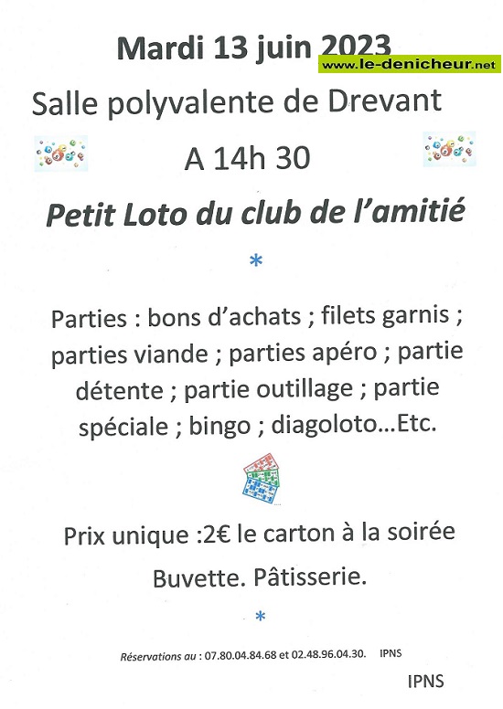 r13 - MAR 13 juin - DREVANT - Loto du club de l'Amitié  06-13_14