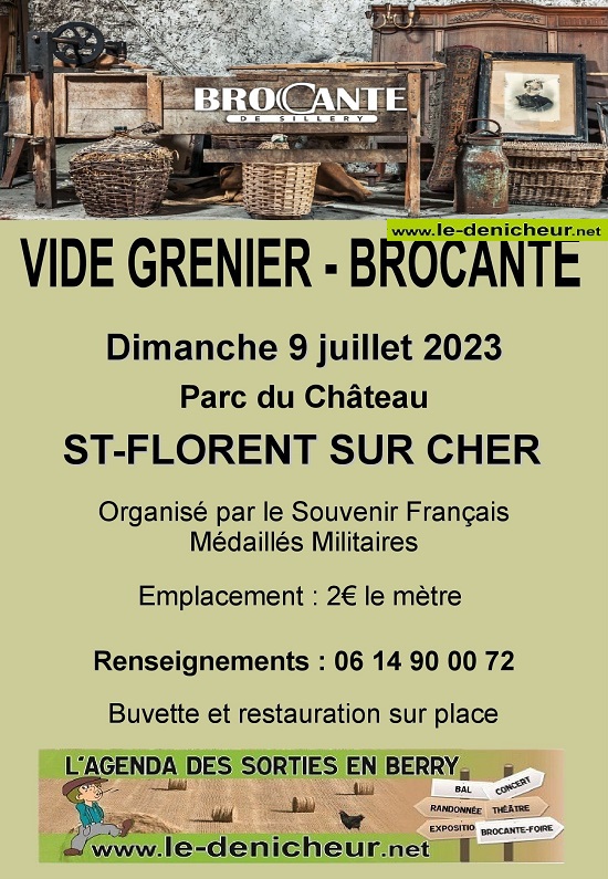 s09 - DIM 09 juillet - ST-FLORENT /Cher - Brocante du Souvenir Français et Médaillés Militaires 07-09_23