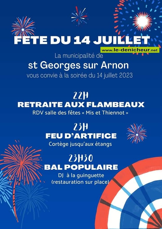 s14 - VEN 14 juillet - ST-GEORGES /Arnon - Retraite aux flambeaux / Bal / Feu d'artifice 07-14118