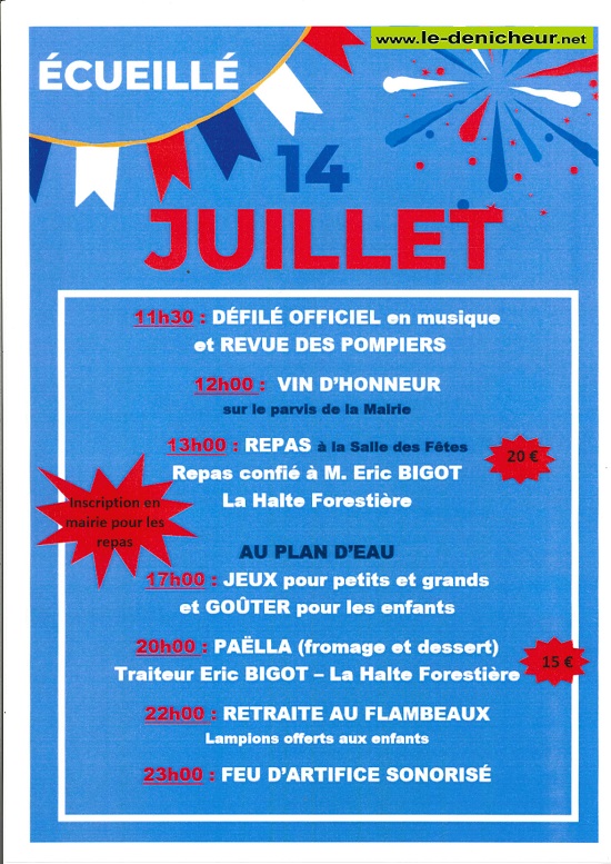 s14 - VEN 14 juillet - ECUEILLE - Fête Nationale / Feu d'artifice  07-14123