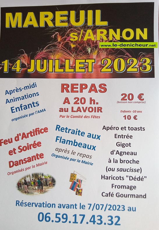 s14 - VEN 14 juillet - MAREUIL /Arnon - Fête Nationale / Bal / Feu d'artifice * 07-14_94