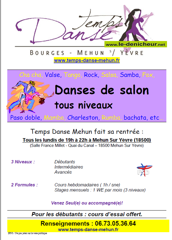 MEHUN /Yèvre - Cours de danses de salon ++ 09-10_14