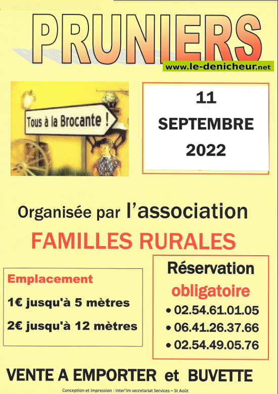 i11 - DIM 11 septembre - PRUNIERS - Brocante de Familles Rurales */ 09-11_19
