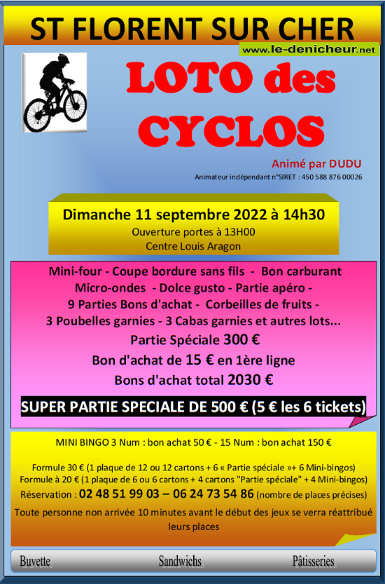 i11 - DIM 11 septembre - ST-FLORENT /Cher - Loto du Comité du Cher Cyclotourisme */ 09-11_20