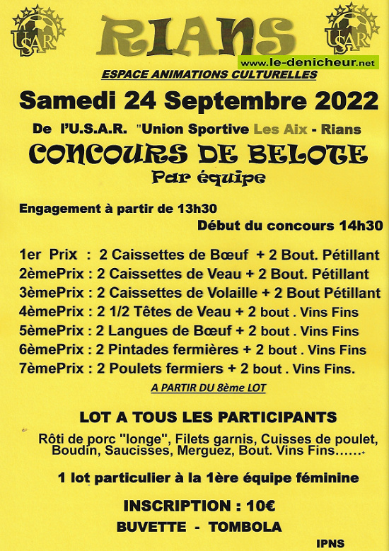 i24 - SAM 24 septembre - RIANS - Concours de belote */ 09-24_18