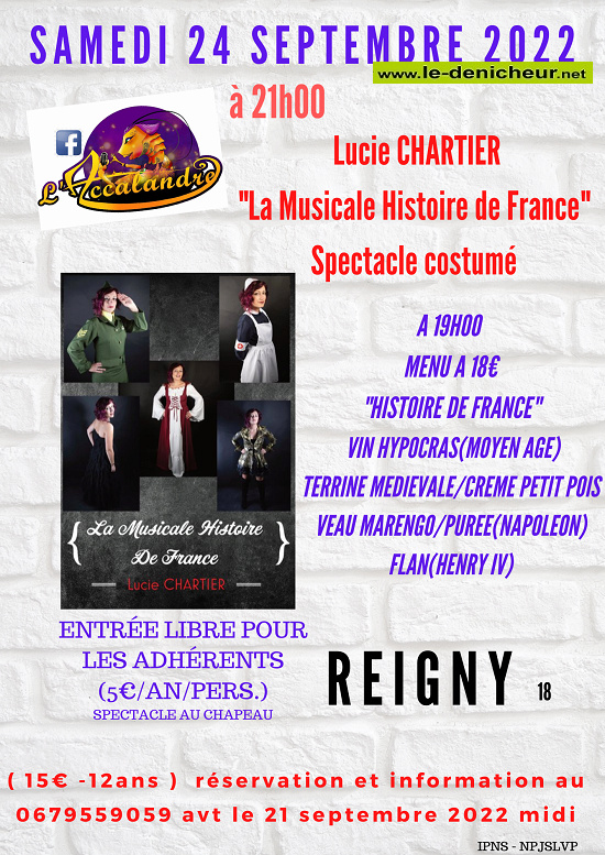 i24 - SAM 24 septembre - REIGNY - Lucie Chartier "La Musicale Histoire de France" 09-24_19