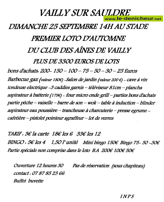 i25 - DIM 25 septembre - VAILLY /Sauldre - Loto du Club des A1înés */ 09-25_19